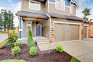 Beautiful traditional home with driveway.