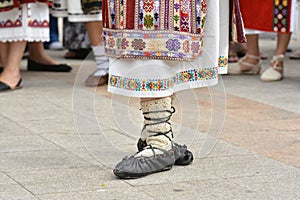 Beautiful traditional Romanian Costumes and footwear