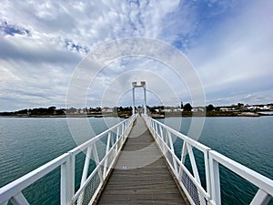 Trail to Praia do Barril beach in the Ria Formosa natural park in Luz de Tavira photo