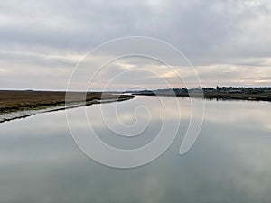 Trail to Praia do Barril beach in the Ria Formosa natural park in Luz de Tavira photo