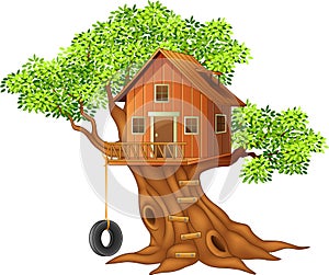 Beautiful tree house cartoon