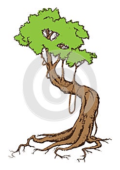 Beautiful tree vector on a white background.