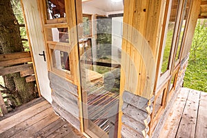 Beautiful treehouse with large windows