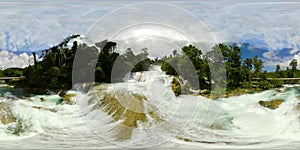 Beautiful tropical Aliwagwag Falls.360-Degree view. Philippines, Mindanao.