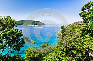 Beautiful tropical beach and blue sky background. Similan Island