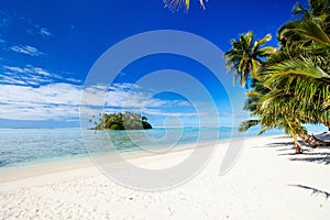 Beautiful tropical beach at exotic island in Pacific