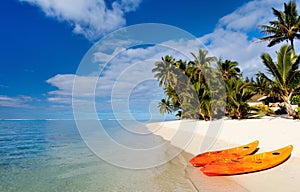 Beautiful tropical beach at exotic island in Pacific