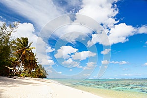 Beautiful tropical beach at exotic island in South Pacific