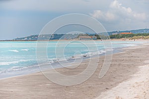 Beautiful tropical beach in Italy, spiaggie bianche in Tuscany Italy photo