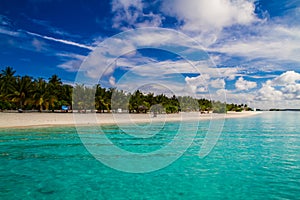 Beautiful tropical beach landscape in Maldives photo