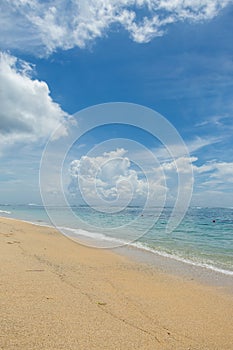 Beautiful tropical beach with lush vegetation