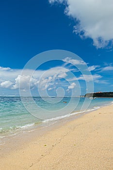 Beautiful tropical beach with lush vegetation