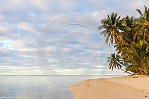 Beautiful tropical beach at exotic island in South Pacific