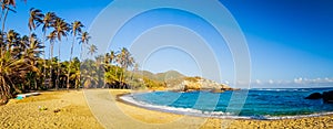 Beautiful tropical beach scenery gold sand and