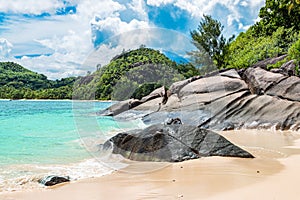 Beautiful tropical beach on Seychelles.