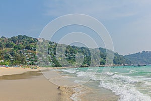 Beautiful tropical beach during sunny day in Thailand. Asia. Sea.