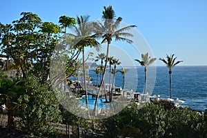 Beautiful tropical coastline scene southern Tenerife.Canary Islands.Spain.