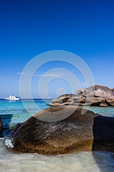 Beautiful tropical coastline of Thailand`s Similan Islands in the Andaman Sea