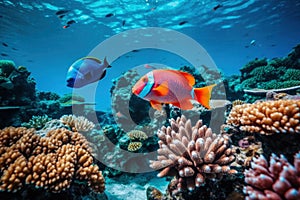 Beautiful tropical fish, coral reef.wallpaper