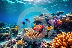 Beautiful tropical fish, coral reef.wallpaper
