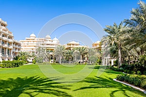 Beautiful tropical garden in luxury hotel in The Palm Jumeirah