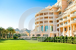 Beautiful tropical garden in luxury hotel in The Palm Jumeirah