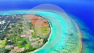 Beautiful tropical island from above.