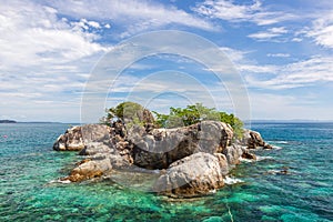 A beautiful tropical island in thailand and blue sky