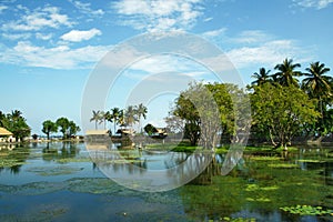 Beautiful tropical lake in Bali island photo