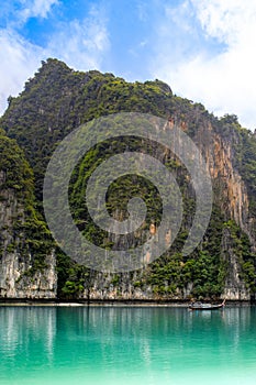 Beautiful tropical landscape of the Maya Bay in the Phi Phi Islands in Thailand