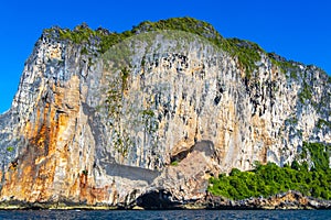 Beautiful tropical limestone islands on Koh Phi Phi Leh Thailand