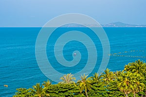 Beautiful tropical nature of beach sea ocean bay around coconut palm tree