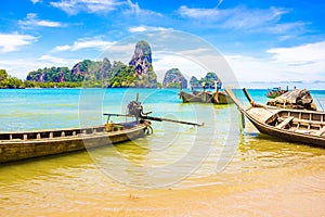 Beautiful tropical paradise Railay beach in Krabi Thailand