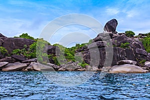 Beautiful tropical sea and blue sky of Similan island, Phang-nga, Thailand