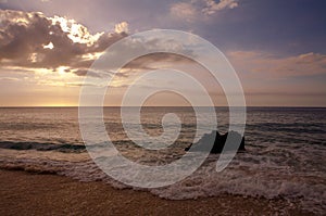 Beautiful tropical sunset at Kaanapali Beach in Maui Hawaii