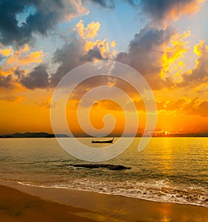 Beautiful tropical sunset over the sea