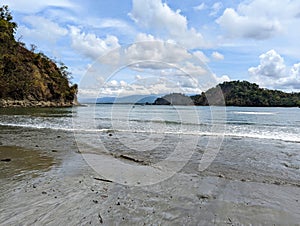 Beautiful tropical views of Playa Biesanz beach in Costa Rica