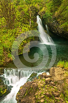 Beautiful Tropical Waterfall on Maui