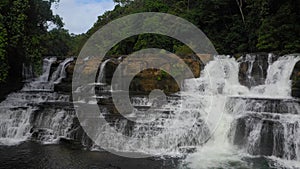 Beautiful tropical waterfall. Philippines, Mindanao.