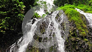 Beautiful tropical waterfall. Philippines, Mindanao.