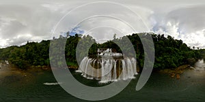 Beautiful tropical waterfall. Philippines, Mindanao. 360-Degree view,