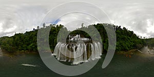 Beautiful tropical waterfall. Philippines, Mindanao. 360-Degree view,