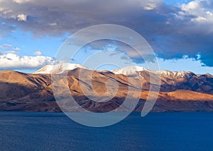 Beautiful Tso Moriri lake in Changthang Plateau in Ladakh, Jammu and Kashmir, Northern India