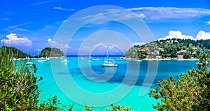 Beautiful turquoise bay in Lakka. Paxos. Ionian islands photo