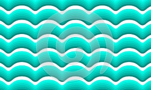 Beautiful turquoise geometric pattern seamless repeating vector wavy waves