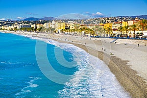 Beautiful turquoise water in Nice, cote d\'Azur, France