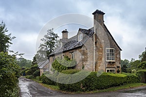Beautiful and typical Cotswold Stone house in the Cotswold village of Stanway, Gloucestershire, Cotswolds, UK