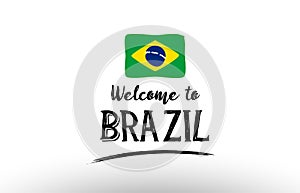 welcome to brazil country flag logo card banner design poster