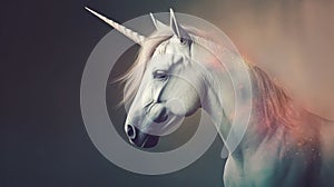 Beautiful unicorn horse . Ancient mythical creature