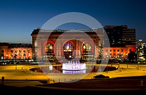 Union Station night view Kansas Missouri USA